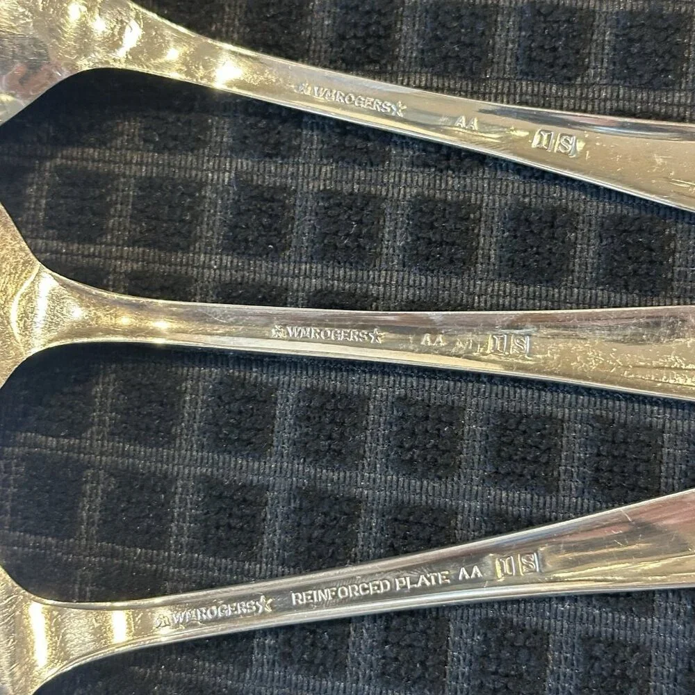 Wm Rogers IS Precious Mirror Silverplate 3 Pc Serving Set Fork Spoon Pie Server